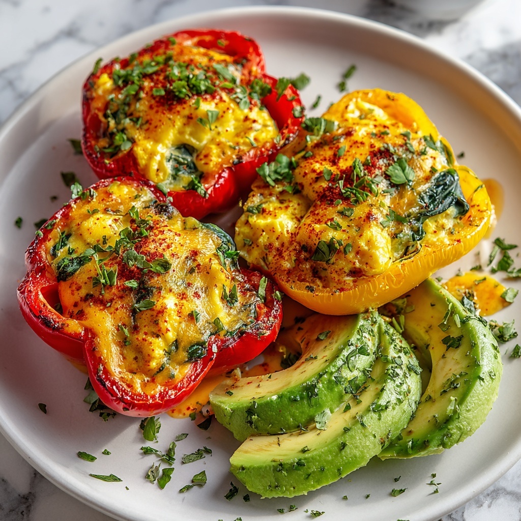 Breakfast Stuffed Peppers – Colorful, Cheesy Morning Magic Recipe - Recipe Image