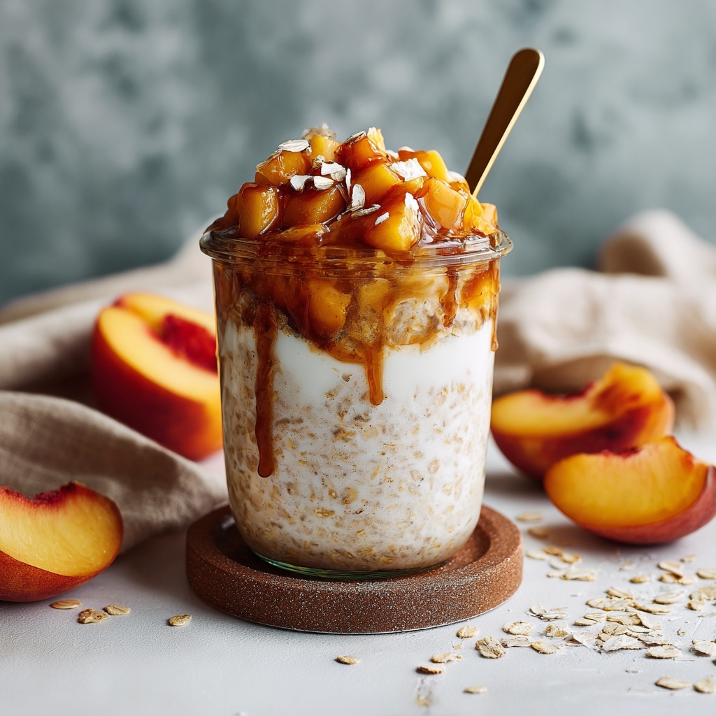 Peaches & Cream Overnight Oats Recipe - Recipe Image