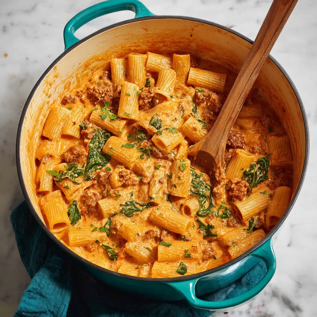 One Pot Sausage Rigatoni Recipe - Recipe Image