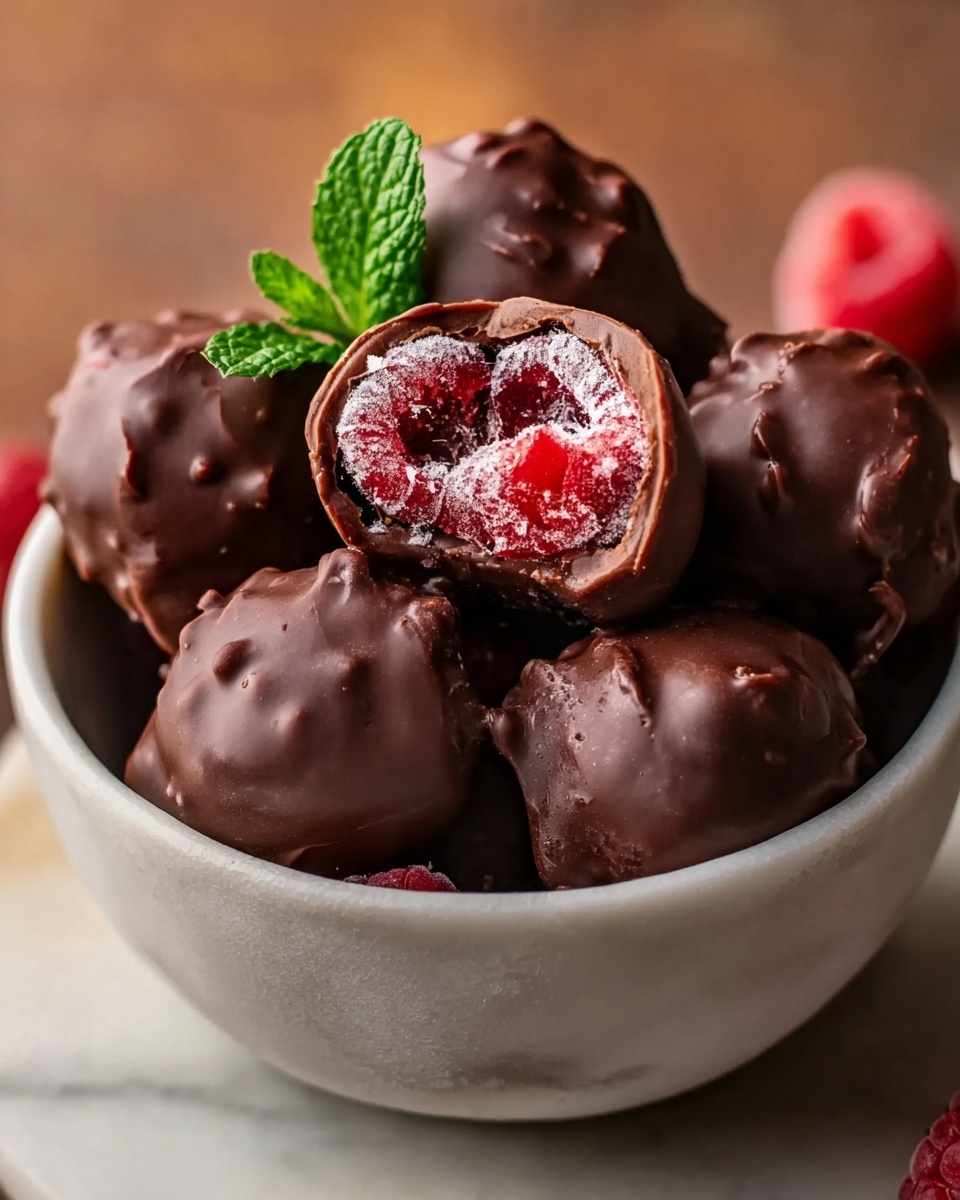 Chocolate Frozen Raspberries Recipe - Recipe Image