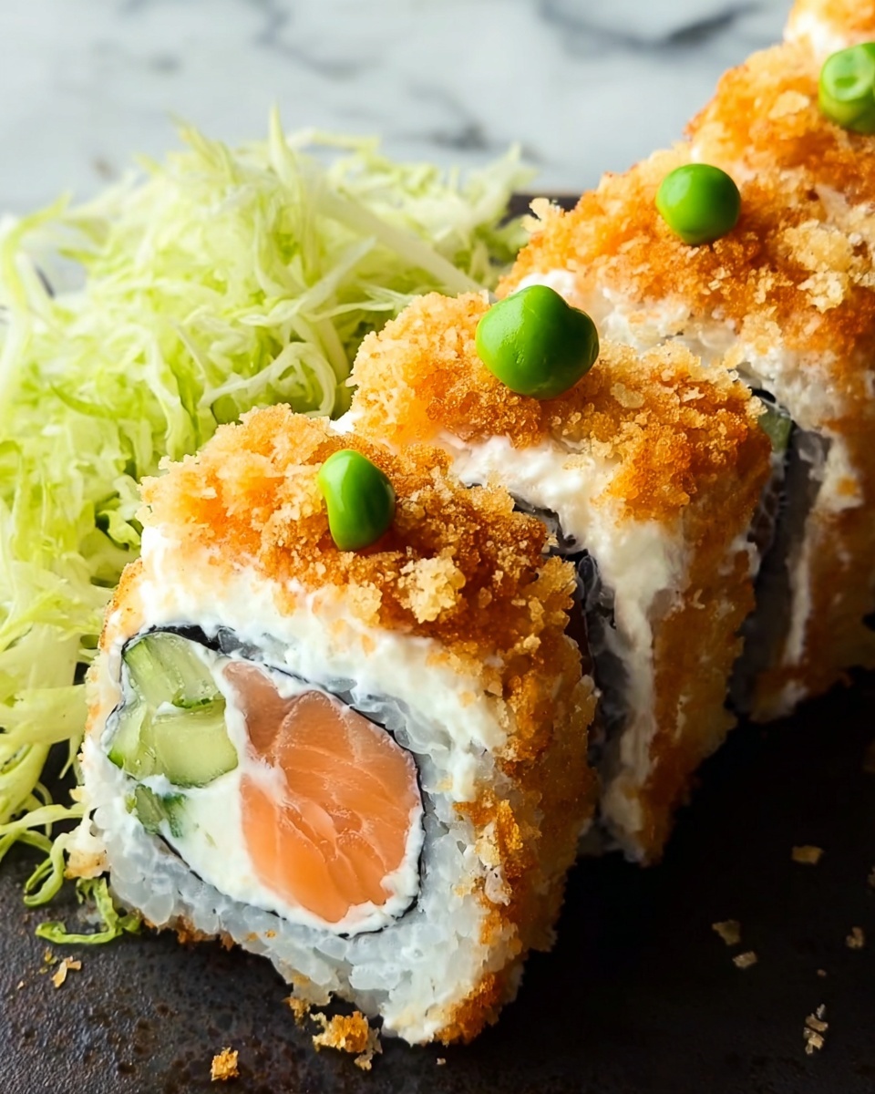 Crunchy Salmon Sushi Roll Recipe - Recipe Image