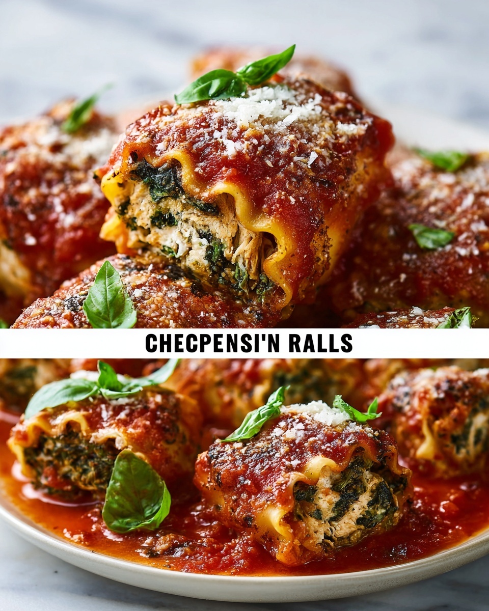 Chicken Spinach Lasagna Roll-Ups Recipe - Recipe Image