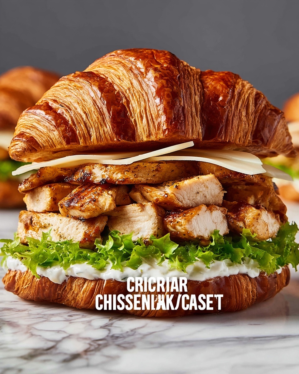Chicken Caesar Croissant Sandwiches Recipe - Recipe Image