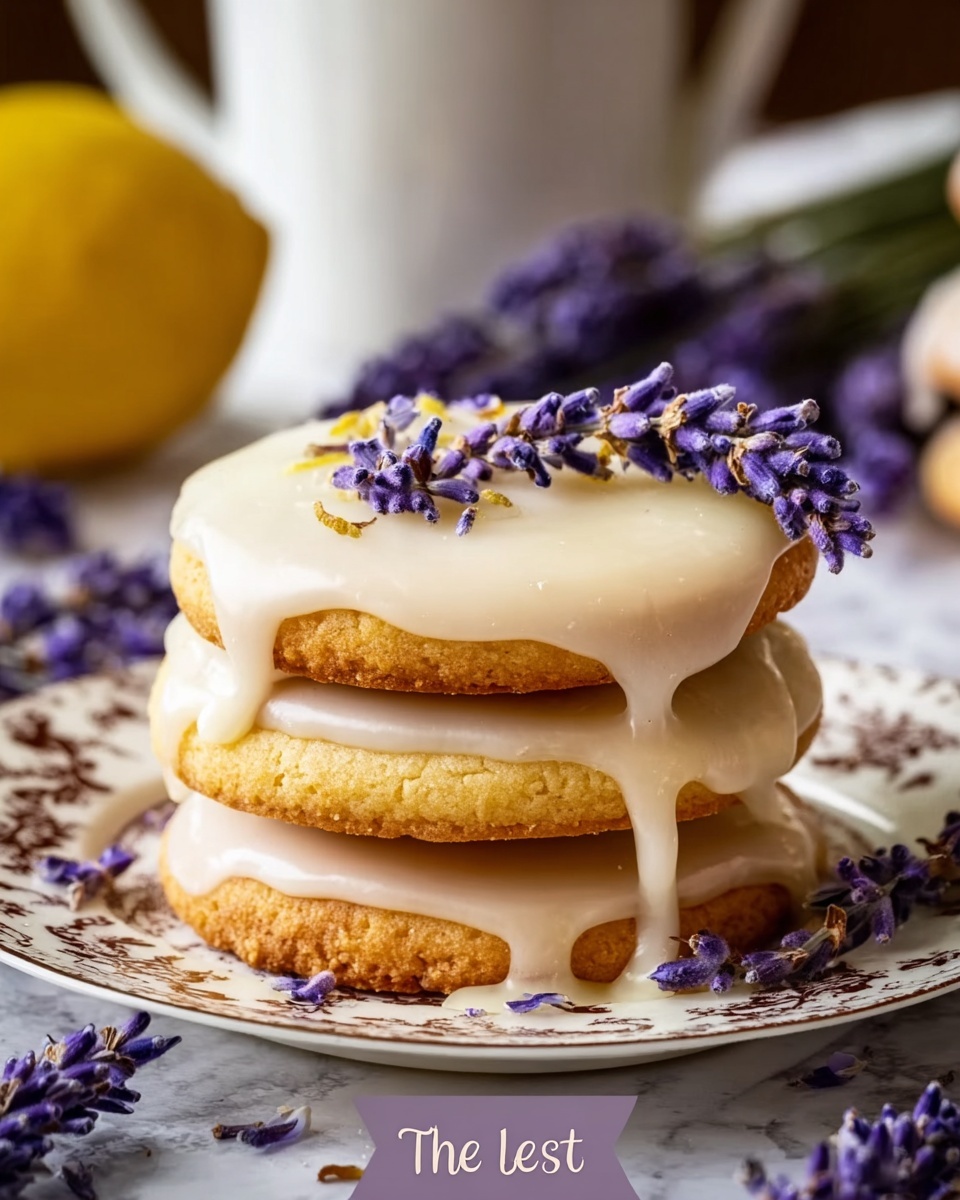 Iced Lemon Lavender Shortbread Cookies Recipe - Recipe Image