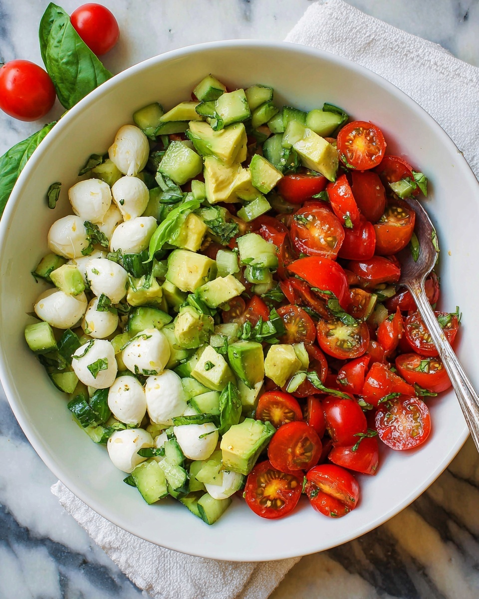Tomato Cucumber Mozzarella Salad Recipe - Recipe Image