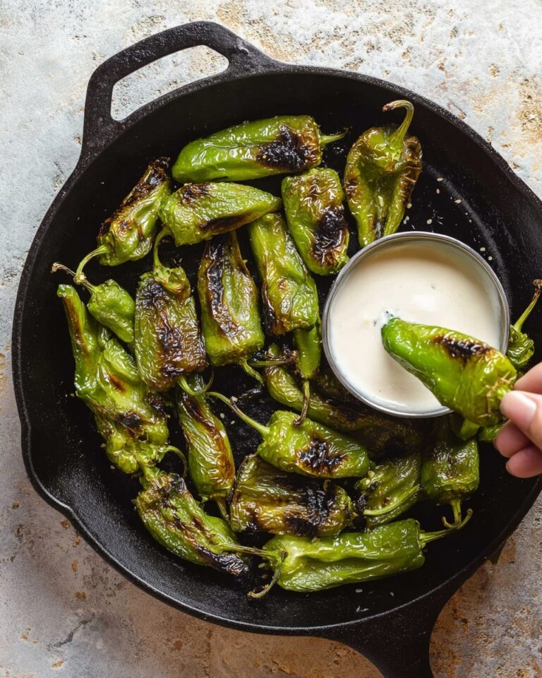 Blistered Shishito Peppers with Lemon Sea Salt and Aioli Dipping Sauce Recipe