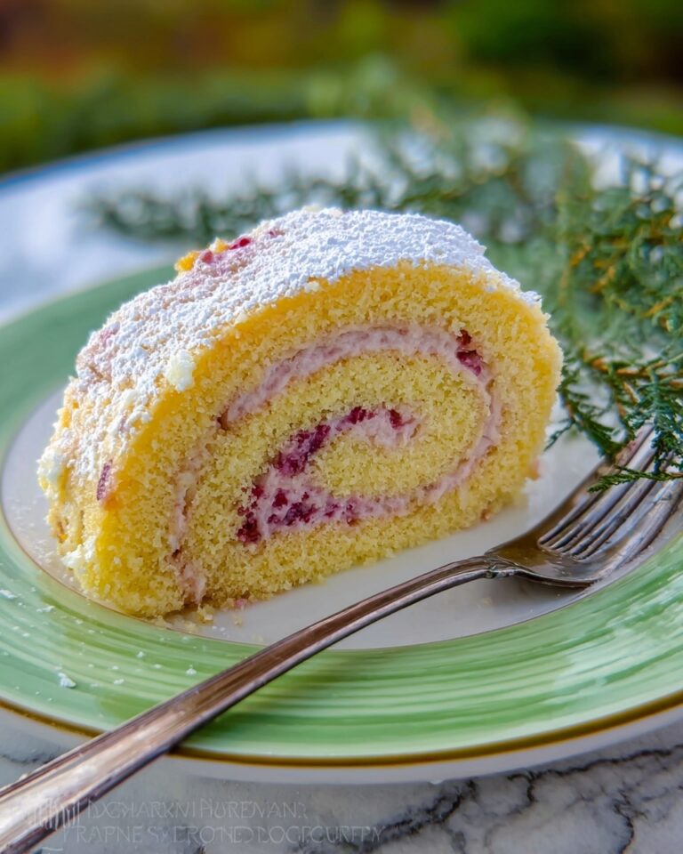 Raspberry Biskvit Roulade Cake Recipe