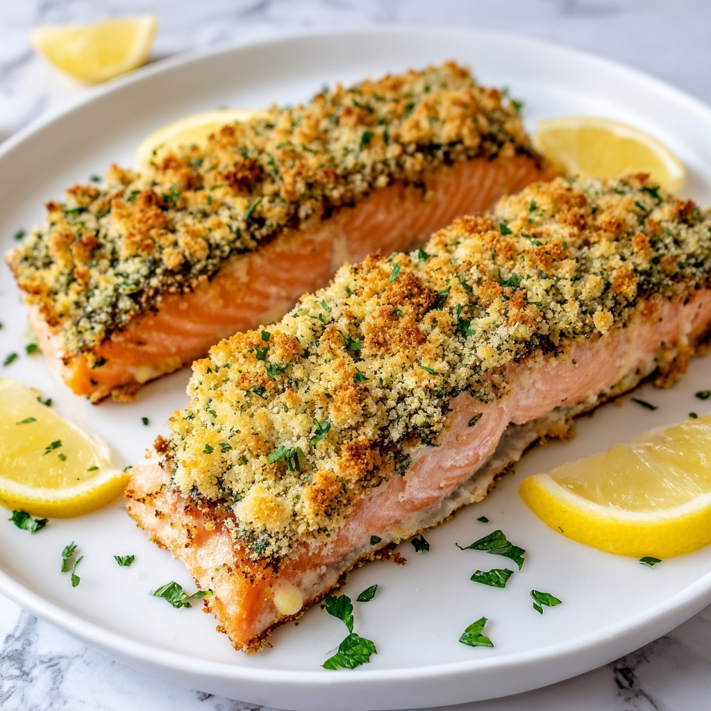 Garlic Herb Crusted Salmon Recipe - Recipe Image
