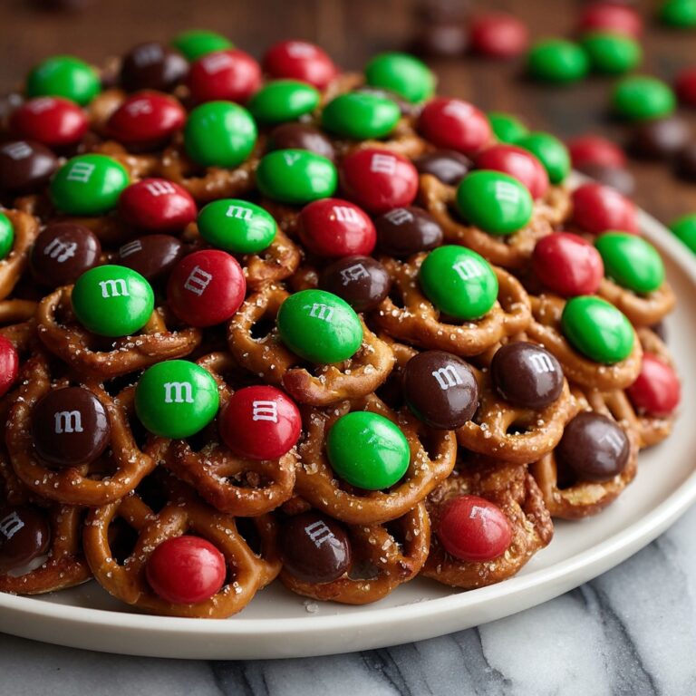 Pretzel Christmas Treats with M&Ms Recipe