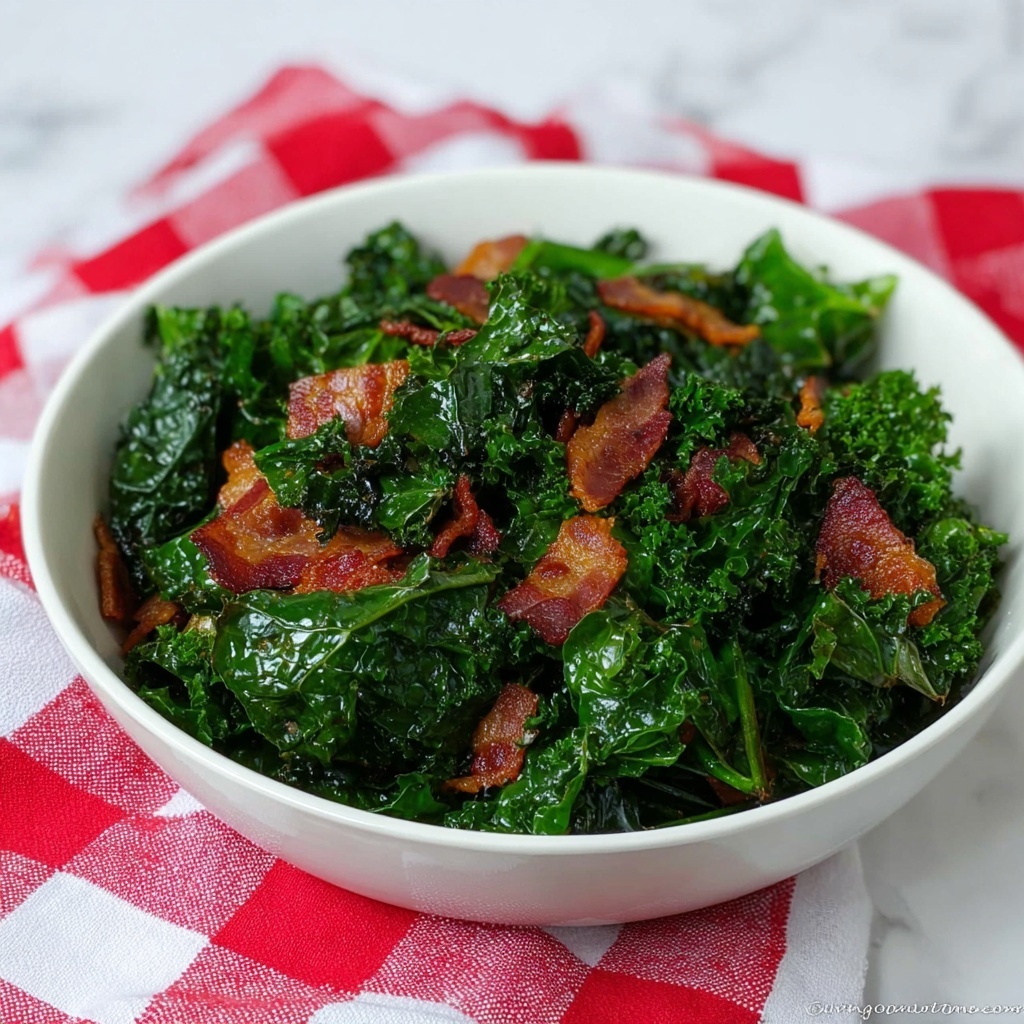 Sauteed Kale with Crispy Bacon Recipe - Recipe Image