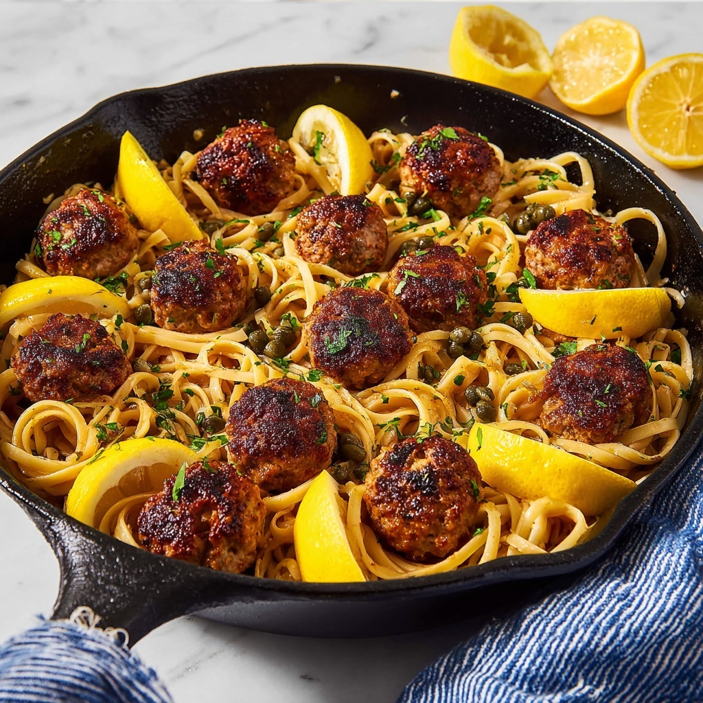Chicken Piccata Meatballs with Lemon-Caper Sauce Recipe - Recipe Image