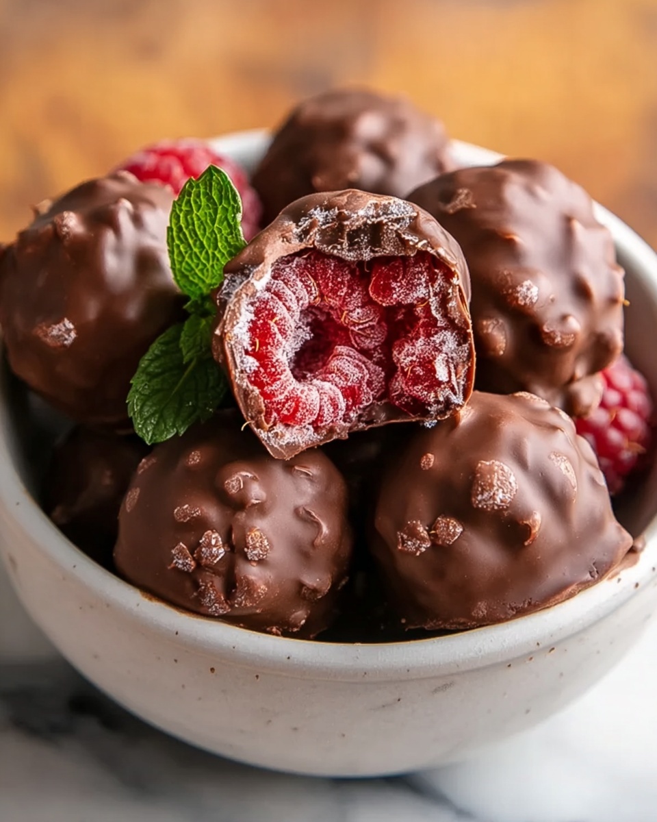 Chocolate Frozen Raspberries Recipe - Recipe Image
