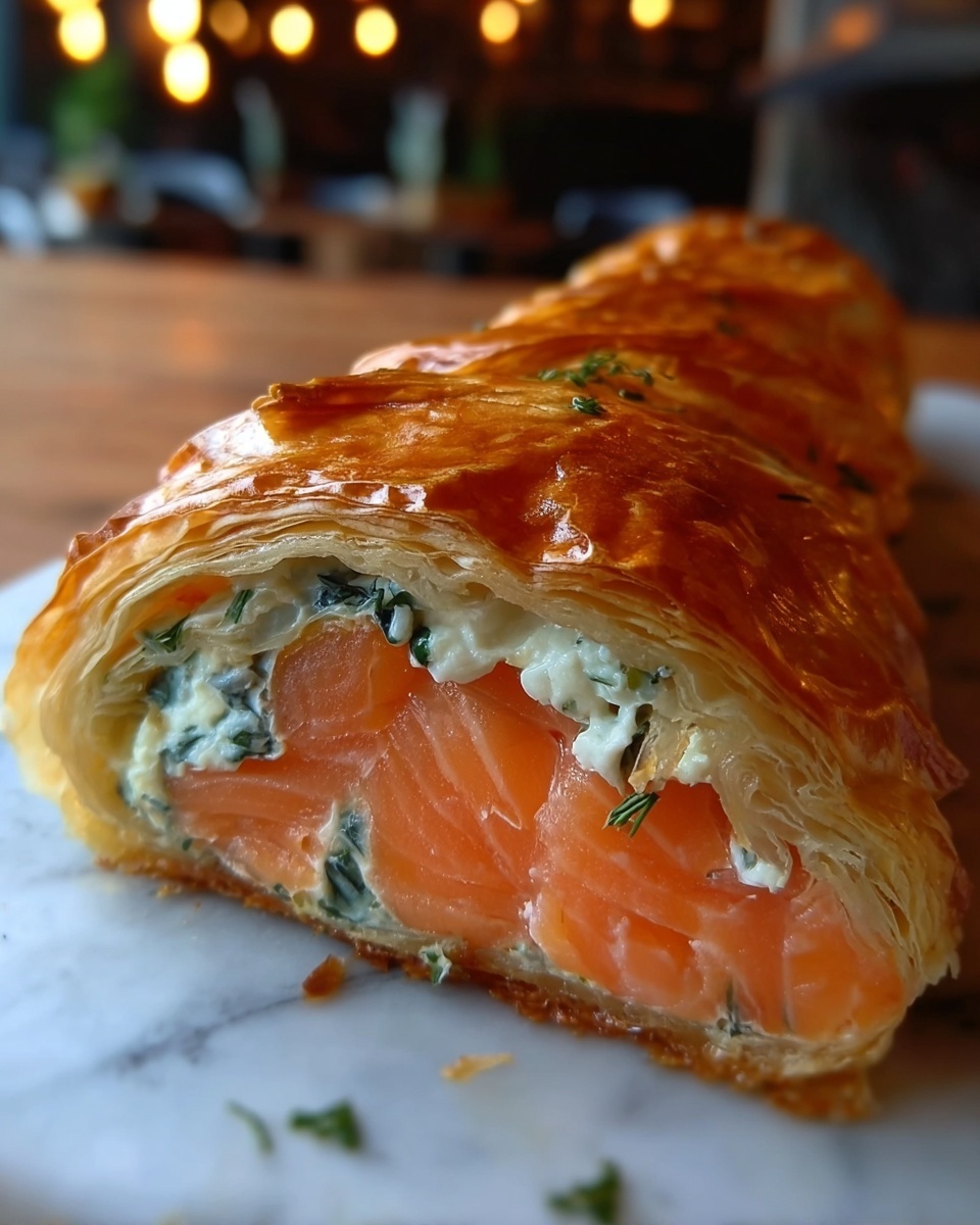 Salmon En Croute with Spinach and Dill Recipe - Recipe Image