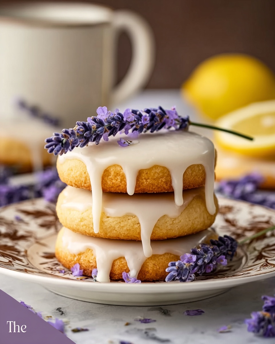 Iced Lemon Lavender Shortbread Cookies Recipe - Recipe Image