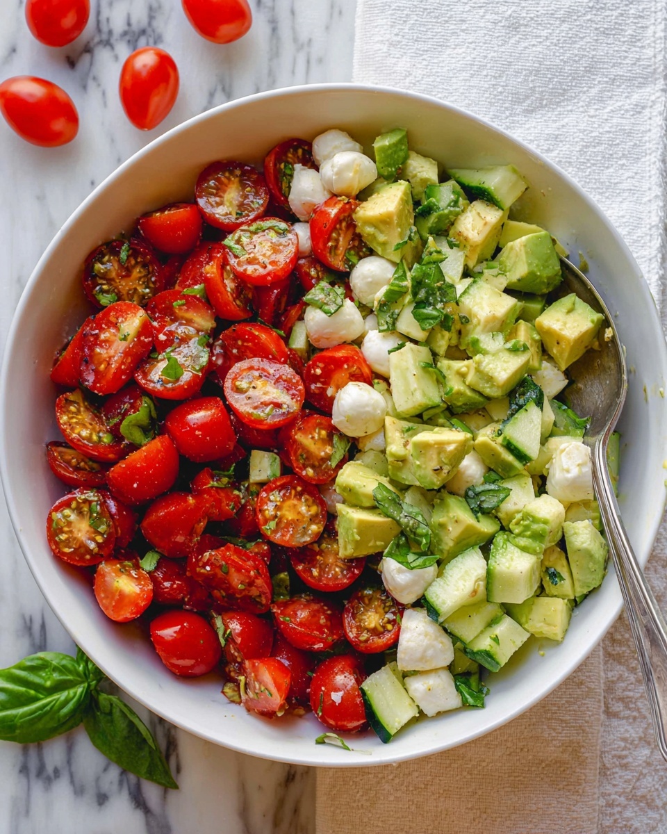 Tomato Cucumber Mozzarella Salad Recipe - Recipe Image