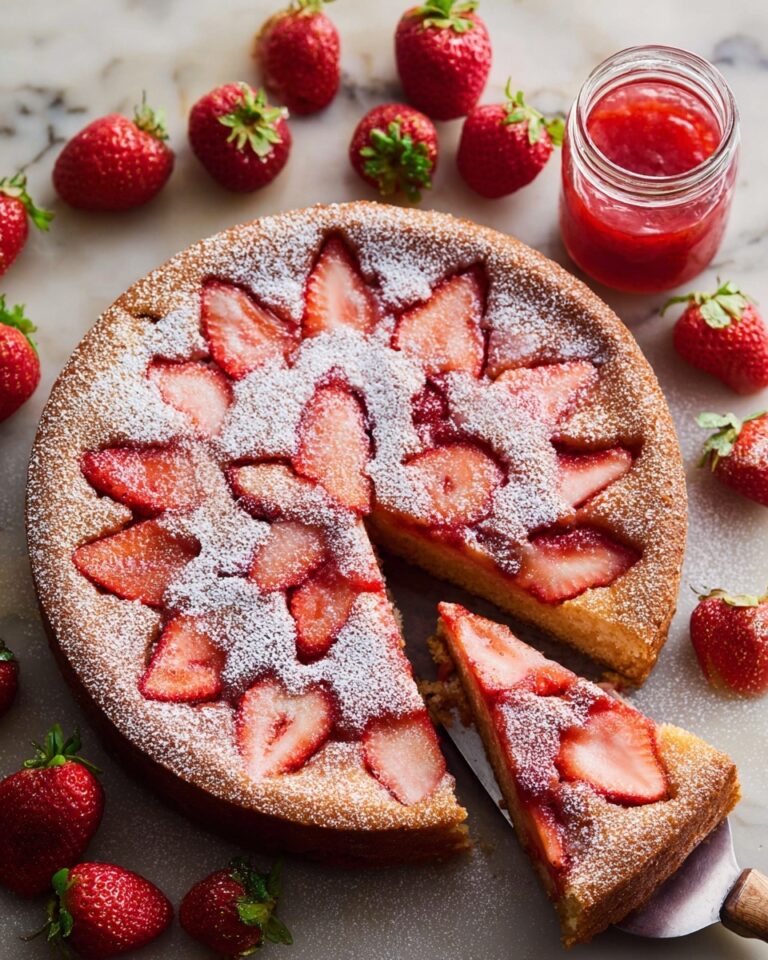 Easy Strawberry Cake with Strawberry Sauce Recipe
