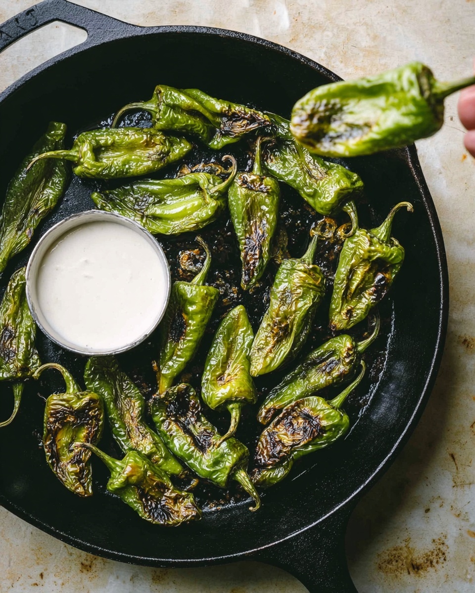 Blistered Shishito Peppers with Lemon Sea Salt and Aioli Dipping Sauce Recipe - Recipe Image