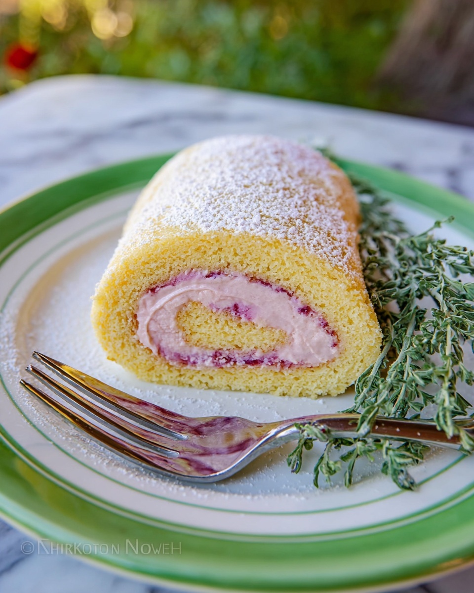 Raspberry Biskvit Roulade Cake Recipe - Recipe Image