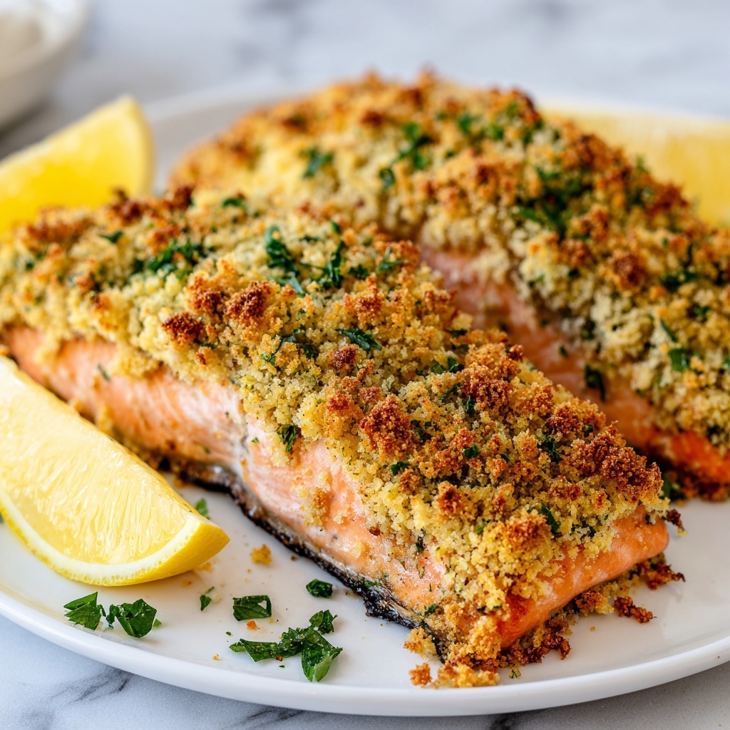 Garlic Herb Crusted Salmon Recipe - Recipe Image