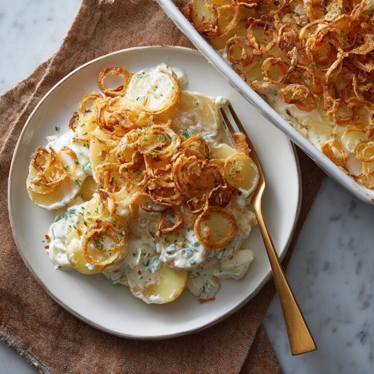 Lazy Pierogi Casserole with Ranch and Crispy Onions Recipe
