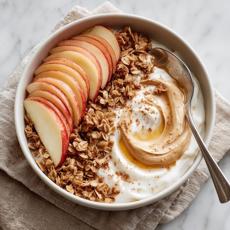 Apple Cinnamon Yogurt Bowl with Peanut Butter, Granola, and Honey Recipe
