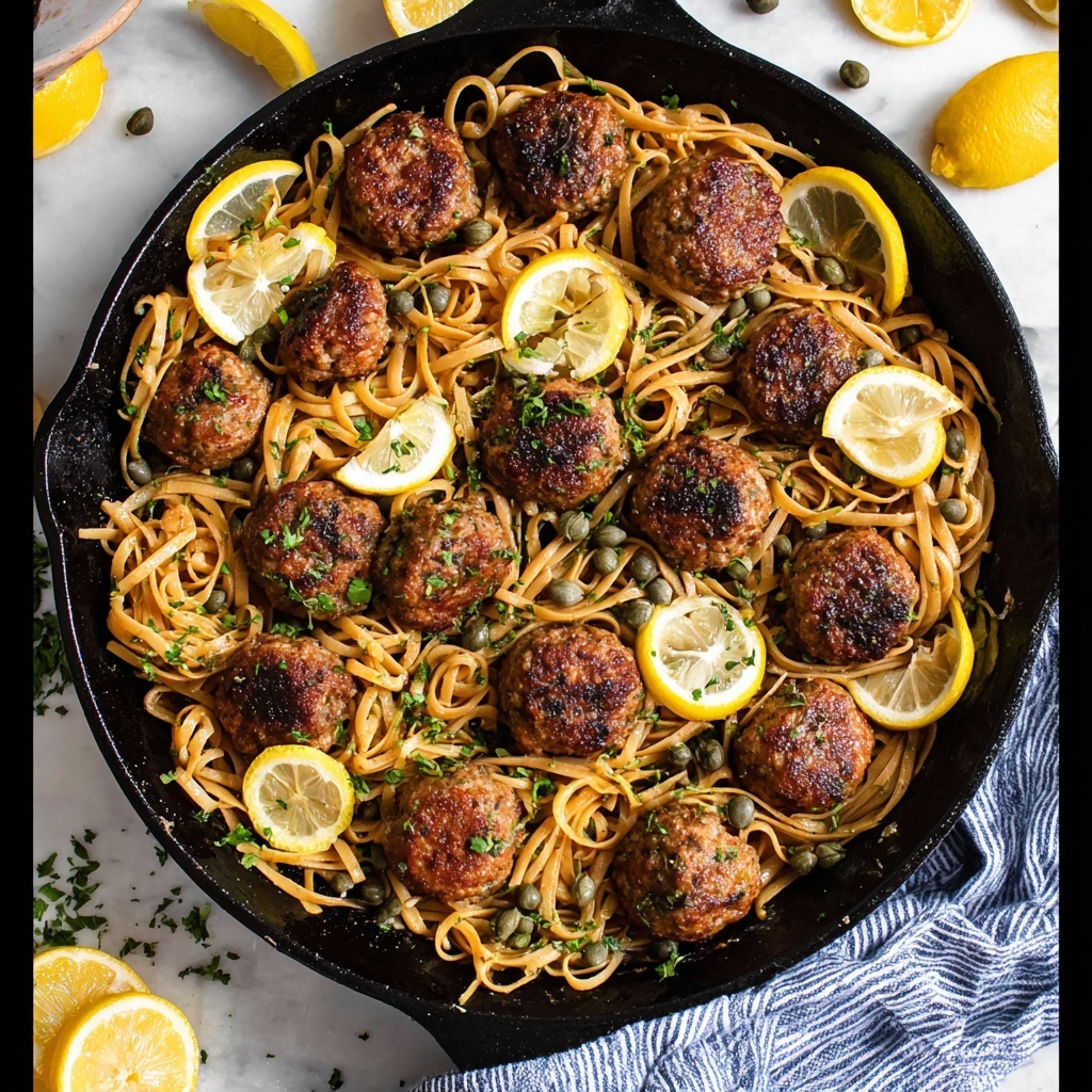 Chicken Piccata Meatballs with Lemon-Caper Sauce Recipe - Recipe Image