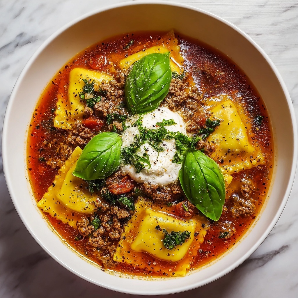 Hearty Italian Beef Lasagna Soup Recipe - Recipe Image