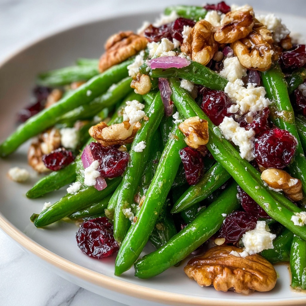 Holiday Green Bean Salad with Feta, Cranberries & Walnuts Recipe - Recipe Image