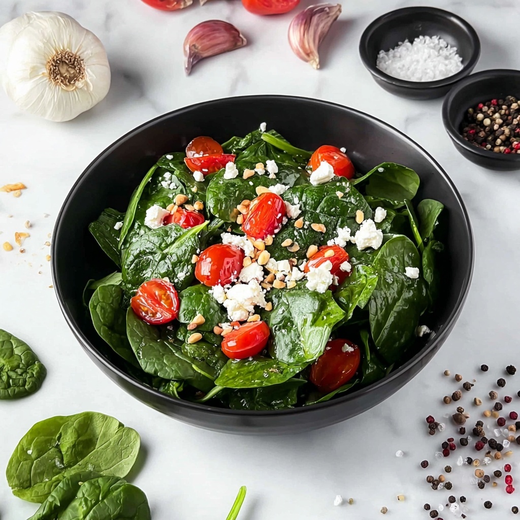 Winter Spinach Salad with Pomegranate, Feta, and Almonds Recipe - Recipe Image