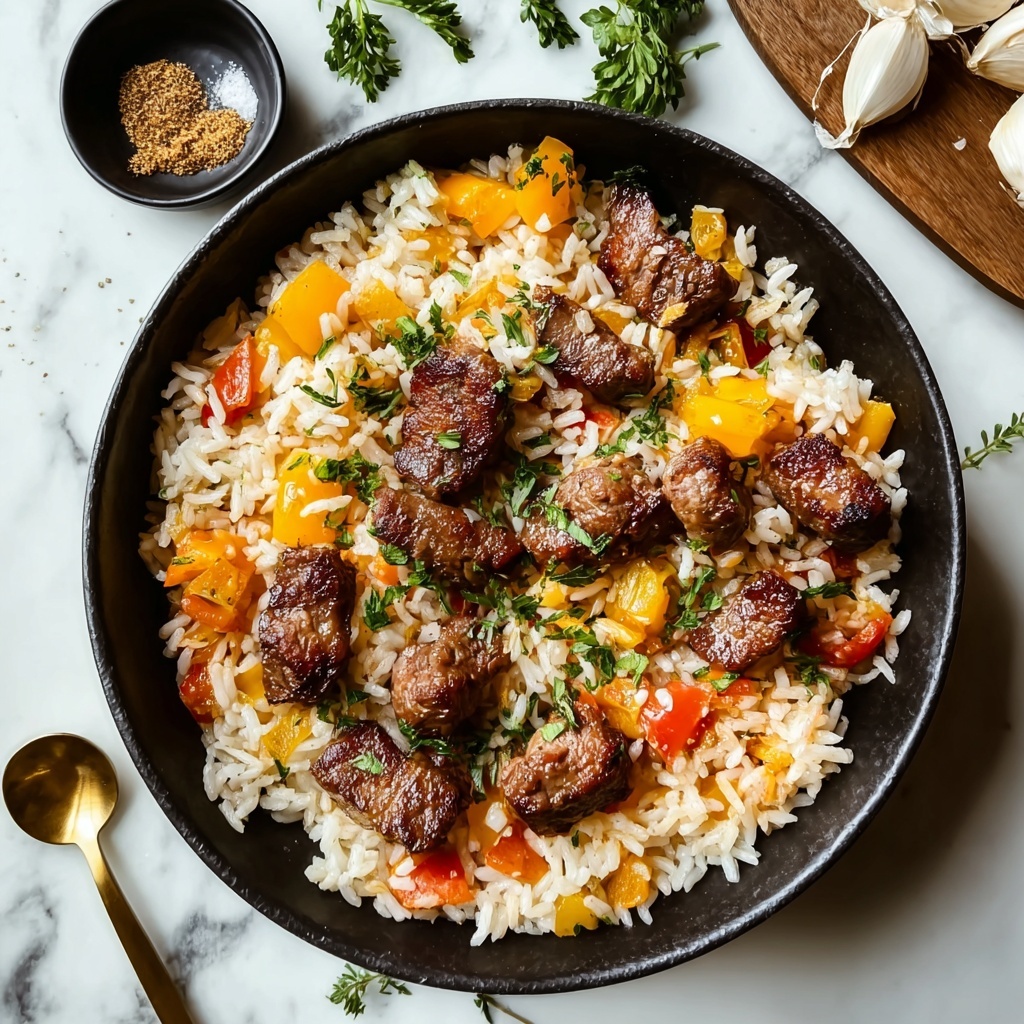 Sausage and Rice Skillet with Vegetables and Spices Recipe - Recipe Image