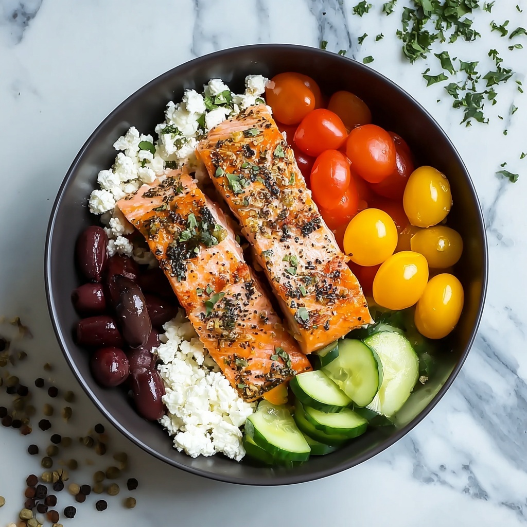 Healthy Mediterranean Salmon Bowl for Fall Recipe - Recipe Image