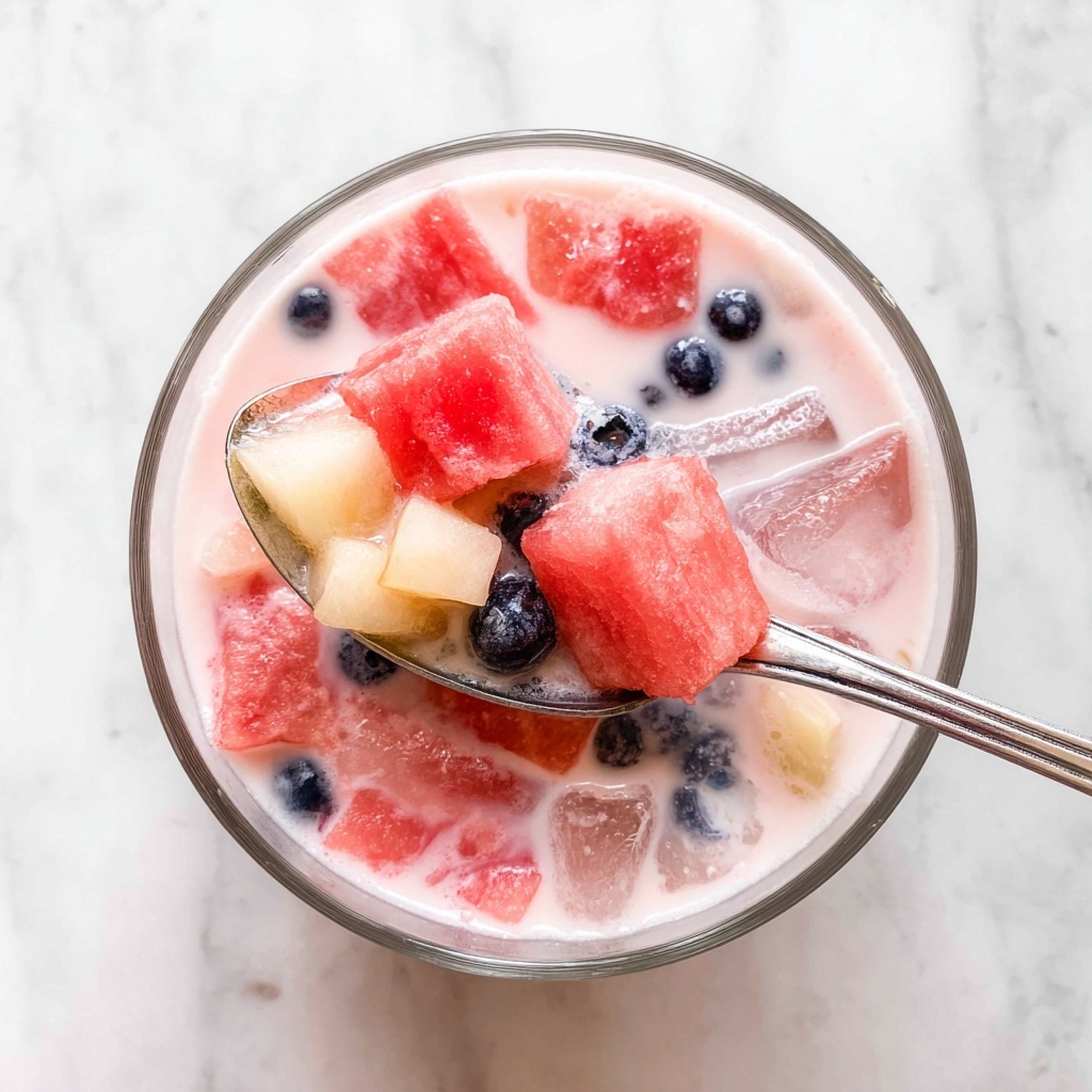 Refreshing Watermelon Fruit Punch with Strawberry Milk and Carbonation Recipe - Recipe Image