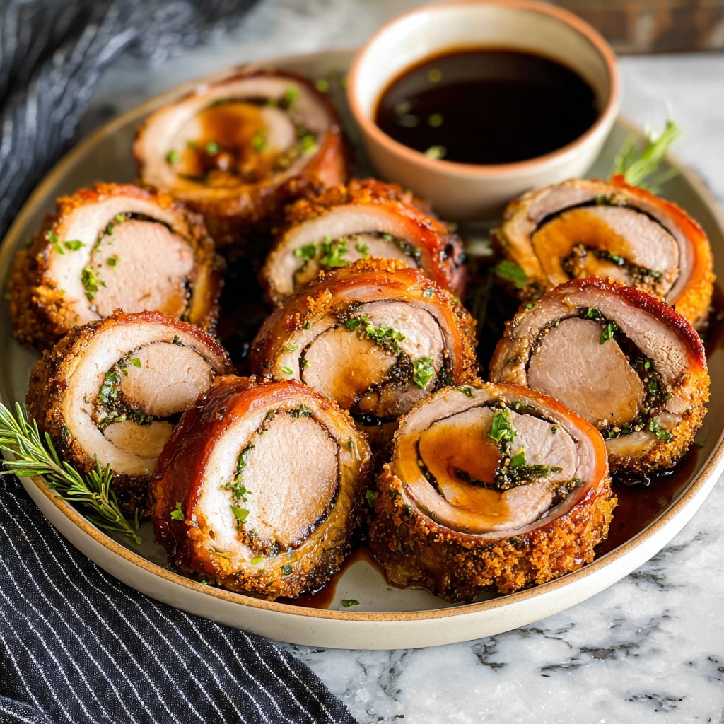 Bacon-Wrapped Pork Tenderloin with Maple-Balsamic Glaze Recipe - Recipe Image