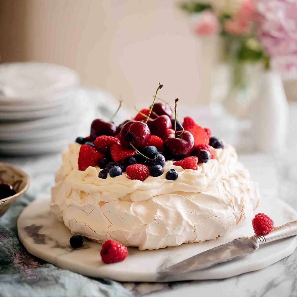 Classic Pavlova with Fresh Berries Recipe - Recipe Image