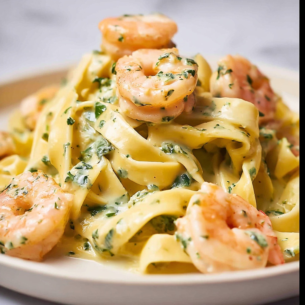 Creamy Garlic Prawn Pasta Recipe - Recipe Image