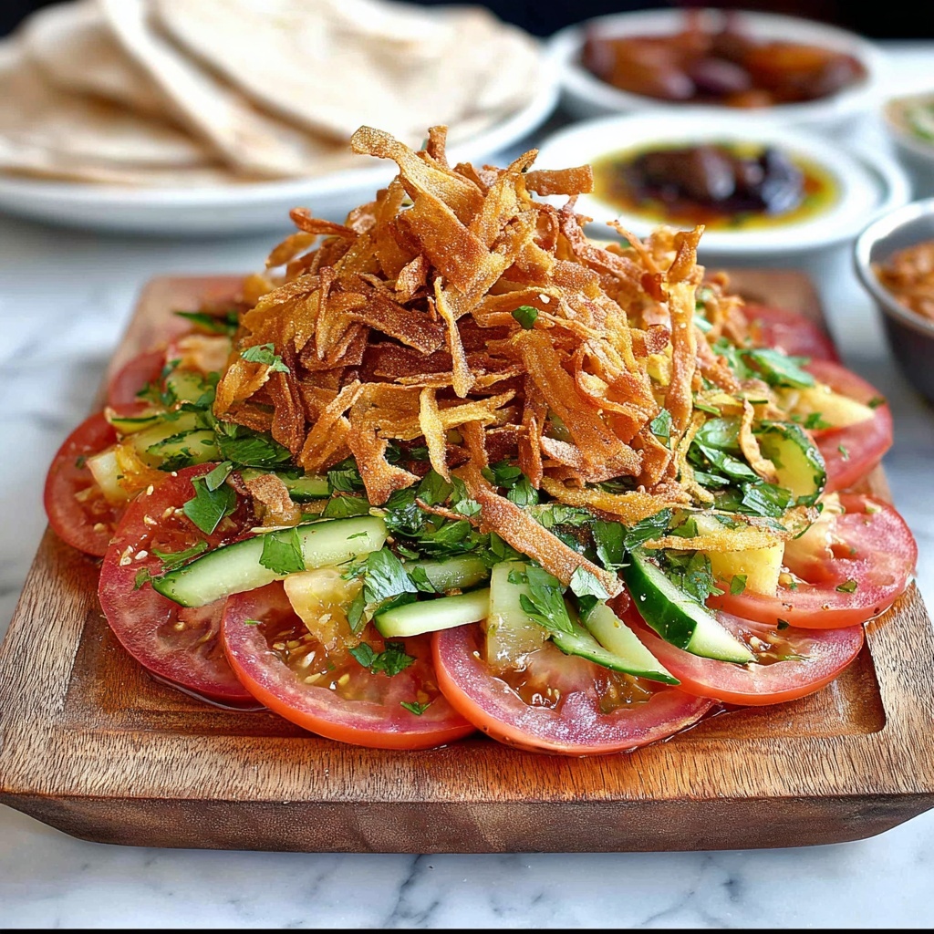Fattoush With Crunchy Flatbread Ribbons Recipe - Recipe Image