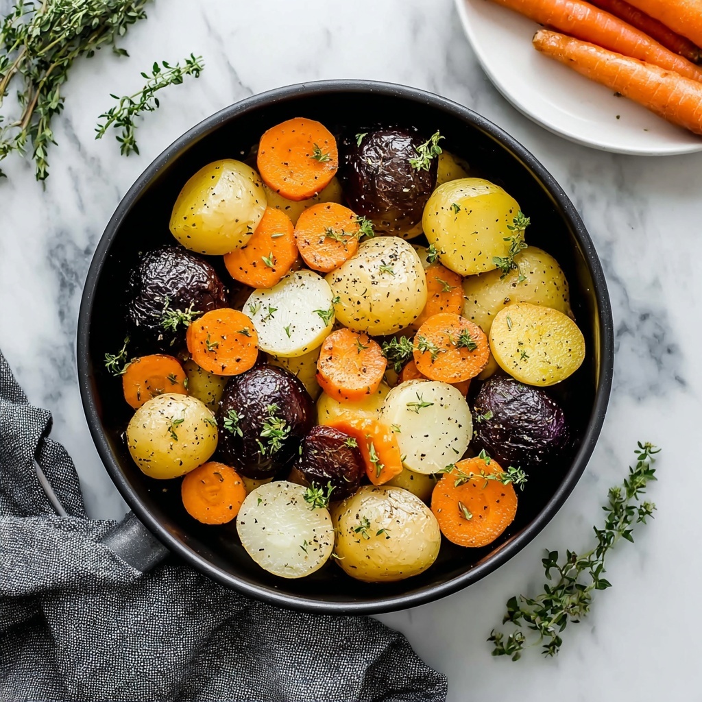 Garlic Herb Roasted Potatoes, Carrots, and Zucchini Recipe - Recipe Image