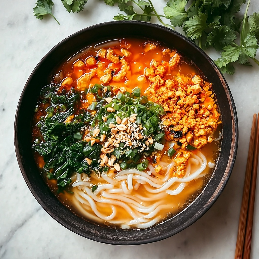 Peanut Gochujang Ramen Noodle Soup Recipe - Recipe Image