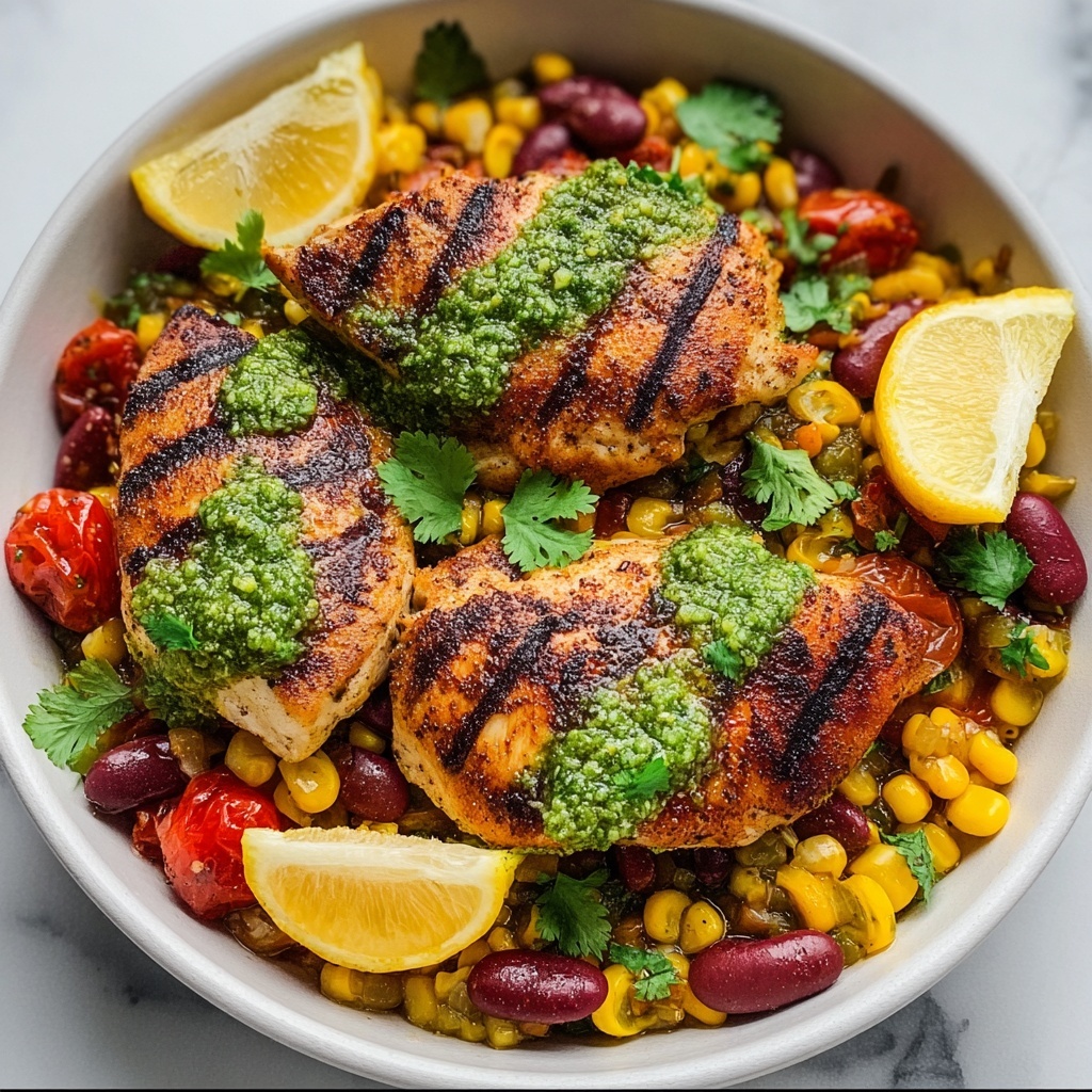 Pesto Chicken with Corn & Bean Salsa Recipe - Recipe Image