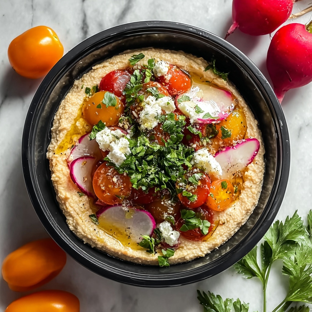 Greek Style Loaded Hummus Recipe - Recipe Image