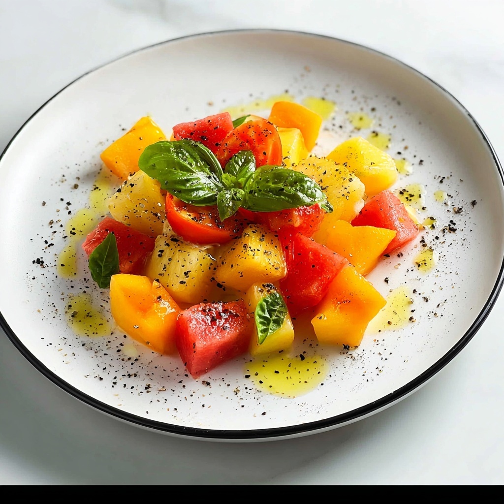 Peach Watermelon Salad with Fresh Mint and Lime Recipe - Recipe Image