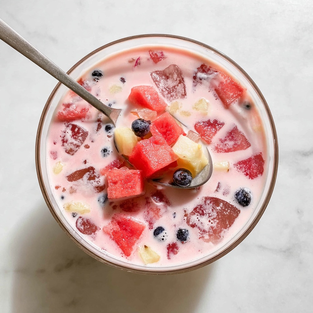 Refreshing Watermelon Fruit Punch with Strawberry Milk and Carbonation Recipe - Recipe Image