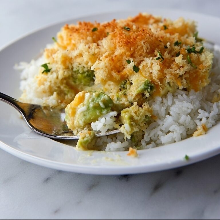 Chicken and Broccoli Casserole with Cheddar and Panko Breadcrumbs Recipe