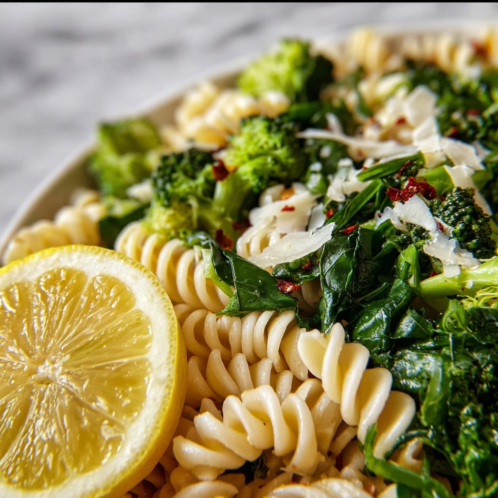 Lemon Broccoli Pasta with Spinach and Parmesan Recipe - Recipe Image