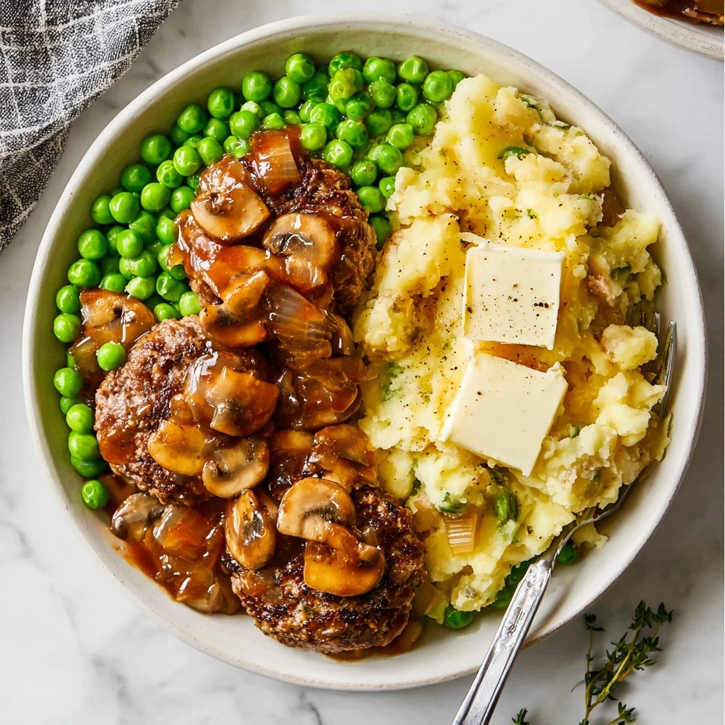 Hearty Hamburger Steak with Mushrooms and Red Wine Gravy Recipe - Recipe Image