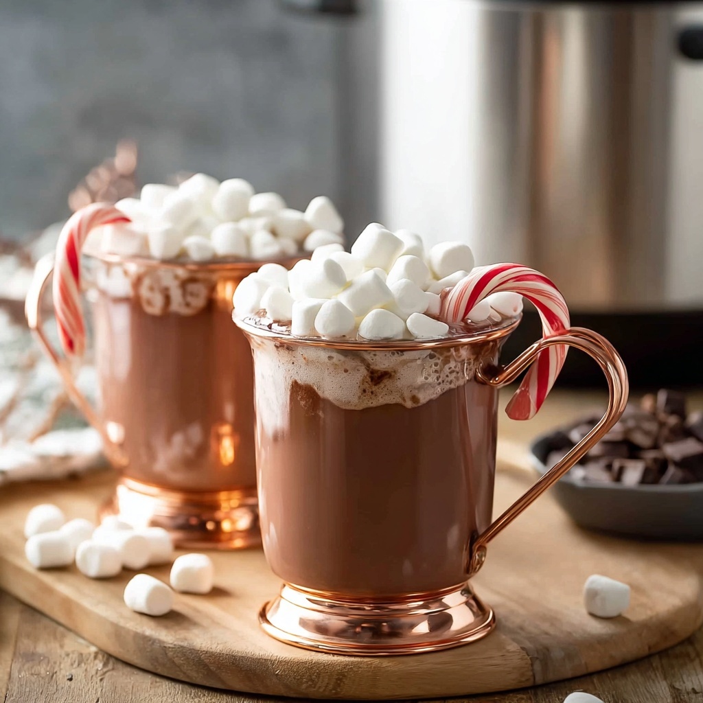 Slow Cooker Peppermint Hot Chocolate Recipe - Recipe Image