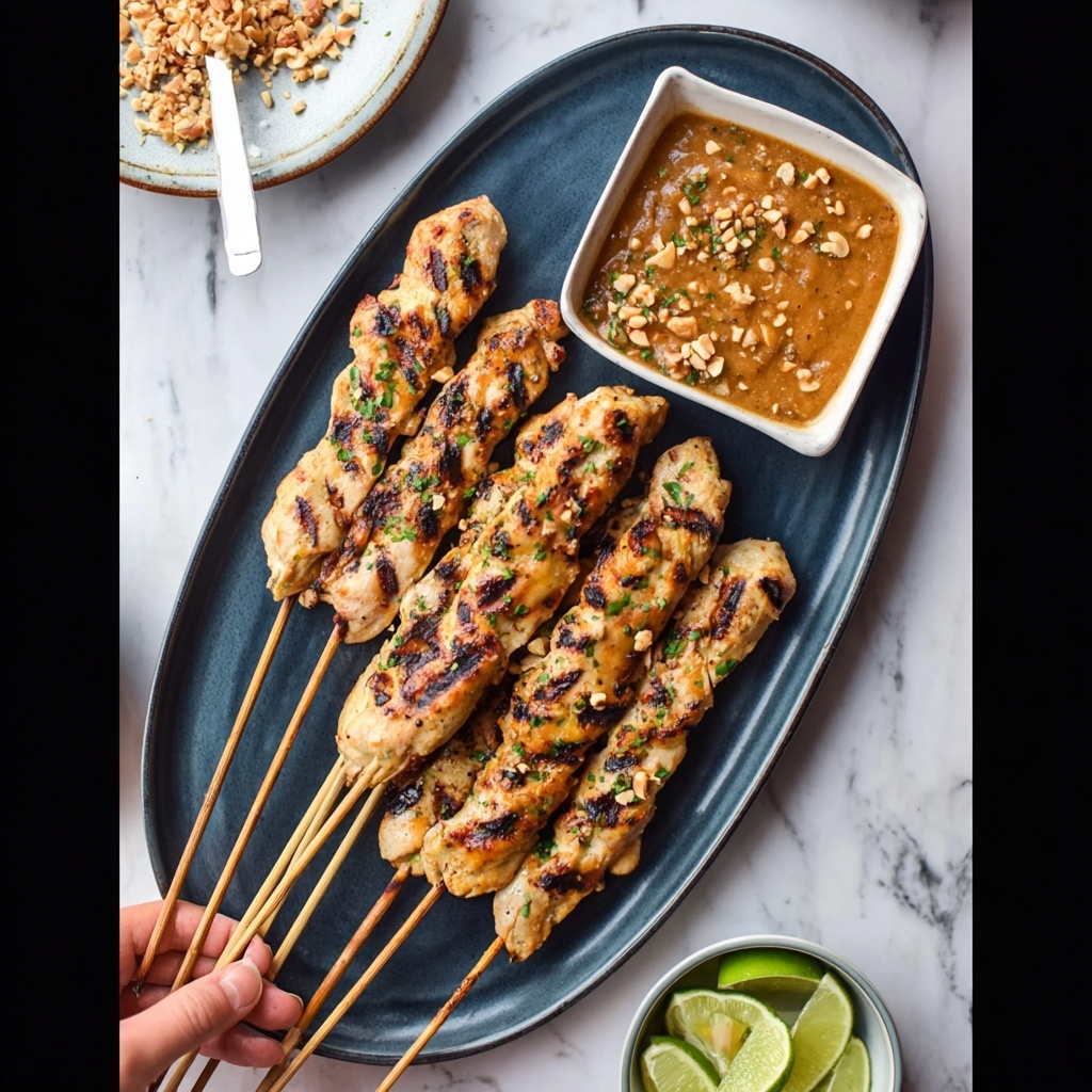 Easy Chicken Satay with Peanut Sauce Recipe - Recipe Image
