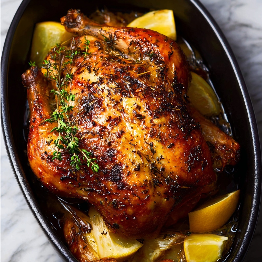 Lemon Garlic Slow Cooker Roast Chicken Recipe - Recipe Image