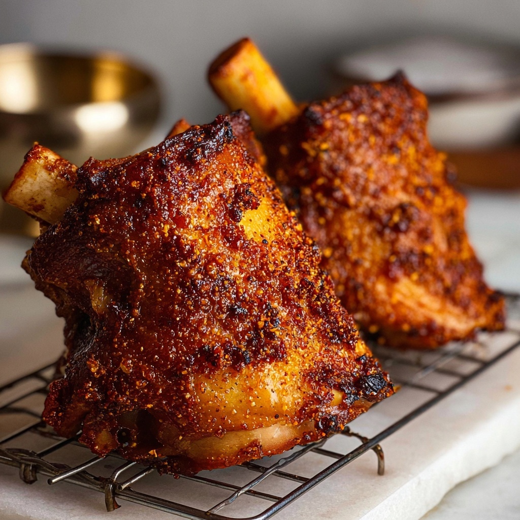 German Pork Knuckle (Schweinshaxe) - Slow Roasted with Crispy Crackling Recipe - Recipe Image