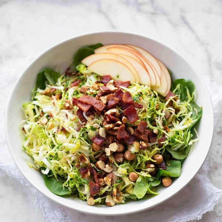 Brussels Sprout Salad with Hazel Nuts Bacon and Apple Recipe